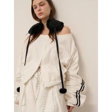 スナイデル(SNIDEL)の【SNIDEL／NUTMEG】オフショルジップロゴプルオーバー