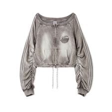 スナイデル(SNIDEL)の【SNIDEL／NUTMEG】オフショルジップロゴプルオーバー