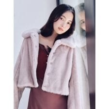 ステンカラーショートファーコートジャケット