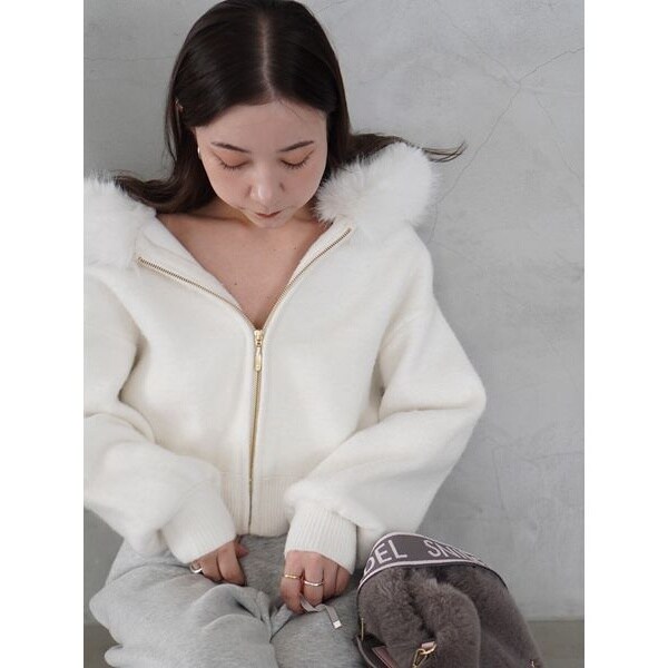 Sustainableファー付きニットパーカー | スナイデル(SNIDEL) | マルイ