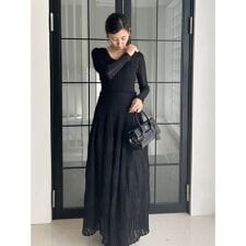 スナイデル(SNIDEL)のレースクロシェロングドレス