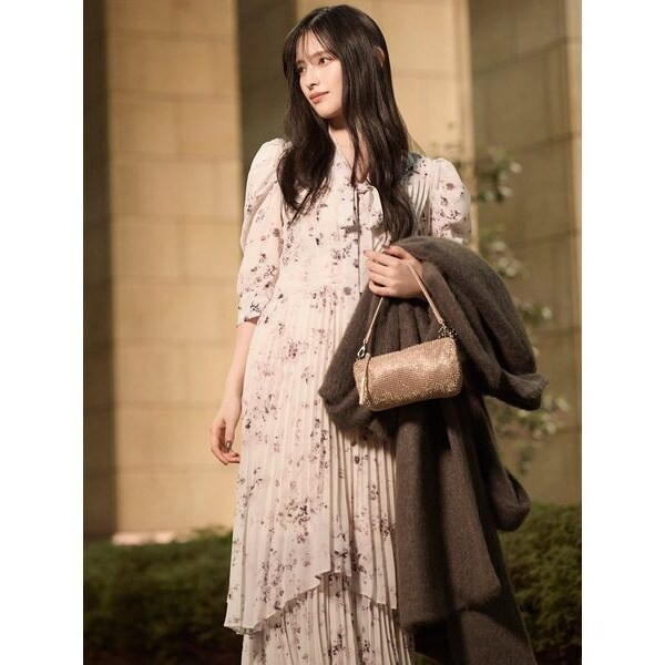 WEB限定サイズあり】Sustainableフリルプリーツワンピース