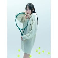 LACOSTE／スキッパーニットワンピース