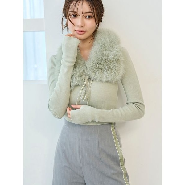 スクエアネックペプラムニットプルオーバー | スナイデル(SNIDEL