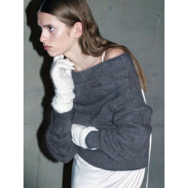 HIGH QUALITY／カンヘウォン着用】フォックスカシミヤオフショルプル