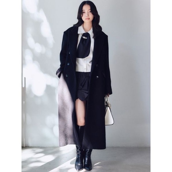 IENA super140 ウールコクーンショートコート　ブラック super140 ウールコクーンショートコート | イエナ(IENA) | マルイ