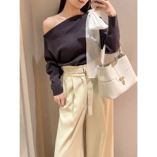 スクエアネックペプラムニットプルオーバー | スナイデル(SNIDEL