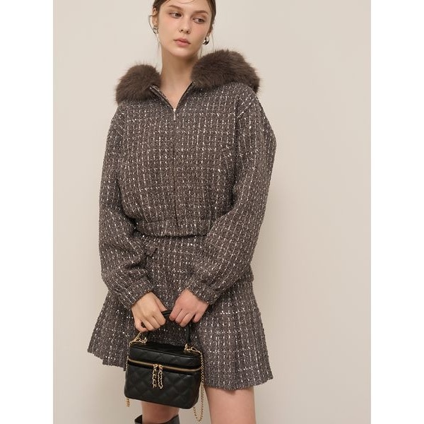 サイドプリーツツイードミニスカート | スナイデル(SNIDEL) | マルイ