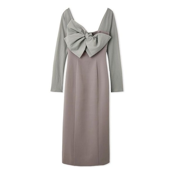 snidel フロッキーベロアドレープドレス　オリーブ　サイズ1 スナイデル スナイデル SNIDEL フロッキーベロアドレープドレス （DGRY