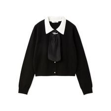 タイ付きビジューカーディガン