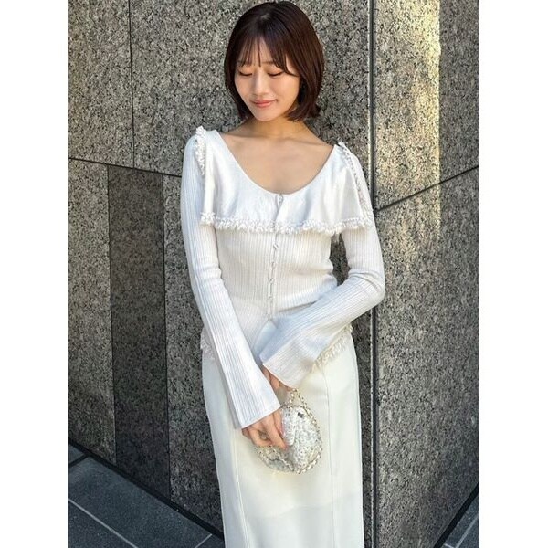 Sustainableレイヤードラッフルニットプルオーバー | スナイデル