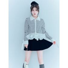 ベルト付きプリーツミニスカート