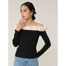 バルーンフリルニットプルオーバー