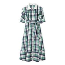 Sustainableフリルデザインシャツワンピース