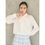 バリエクロップドシャツ | スナイデル(SNIDEL) | マルイウェブチャネル スナイデル バリエビジューシャツ シアーシャツパール オーガンジー