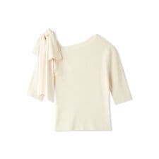 リボンショルダーニットプルオーバー