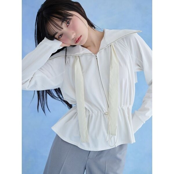 SNIDEL スナイデル　サンバイザー付きUVカットパーカー　アイボリー WEB限定/LUMISHADE】サンバイザー付きUVカットパーカー(パーカー