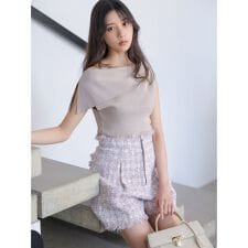 【HIGH QUALITY】ファンシーツイードショーパン