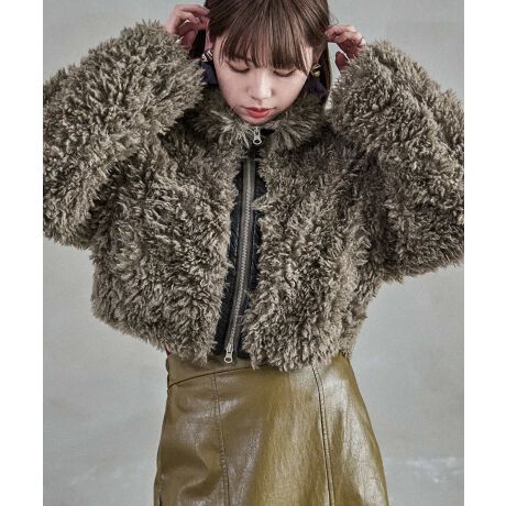 プードルボアクロップドブルゾン | ファッションレター(Fashion Letter 