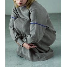 ファッションレター(Fashion Letter)のボリューム袖配色ニットワンピース