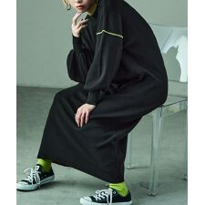 ファッションレター(Fashion Letter)のボリューム袖配色ニットワンピース