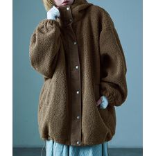 ボアビッグシルエットフードブルゾン