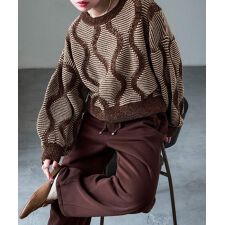 ひょうたんジャガード柄ニット