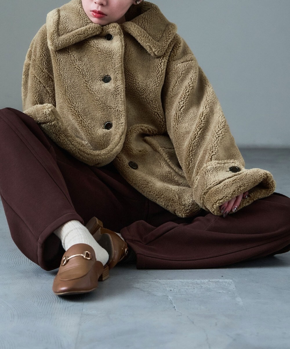 テディボアステンカラーコート | ファッションレター(Fashion Letter