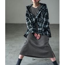 裏起毛Vネックルームワンピース