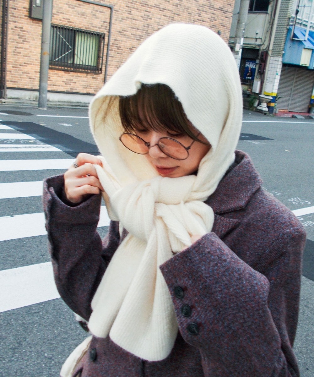 もちもちニットフード付きマフラー | ファッションレター(Fashion