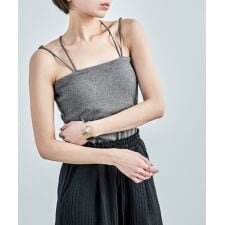 カップ付きリブキャミソール