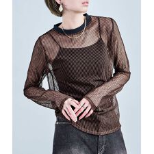 コードメッシュロングスリーブTシャツ