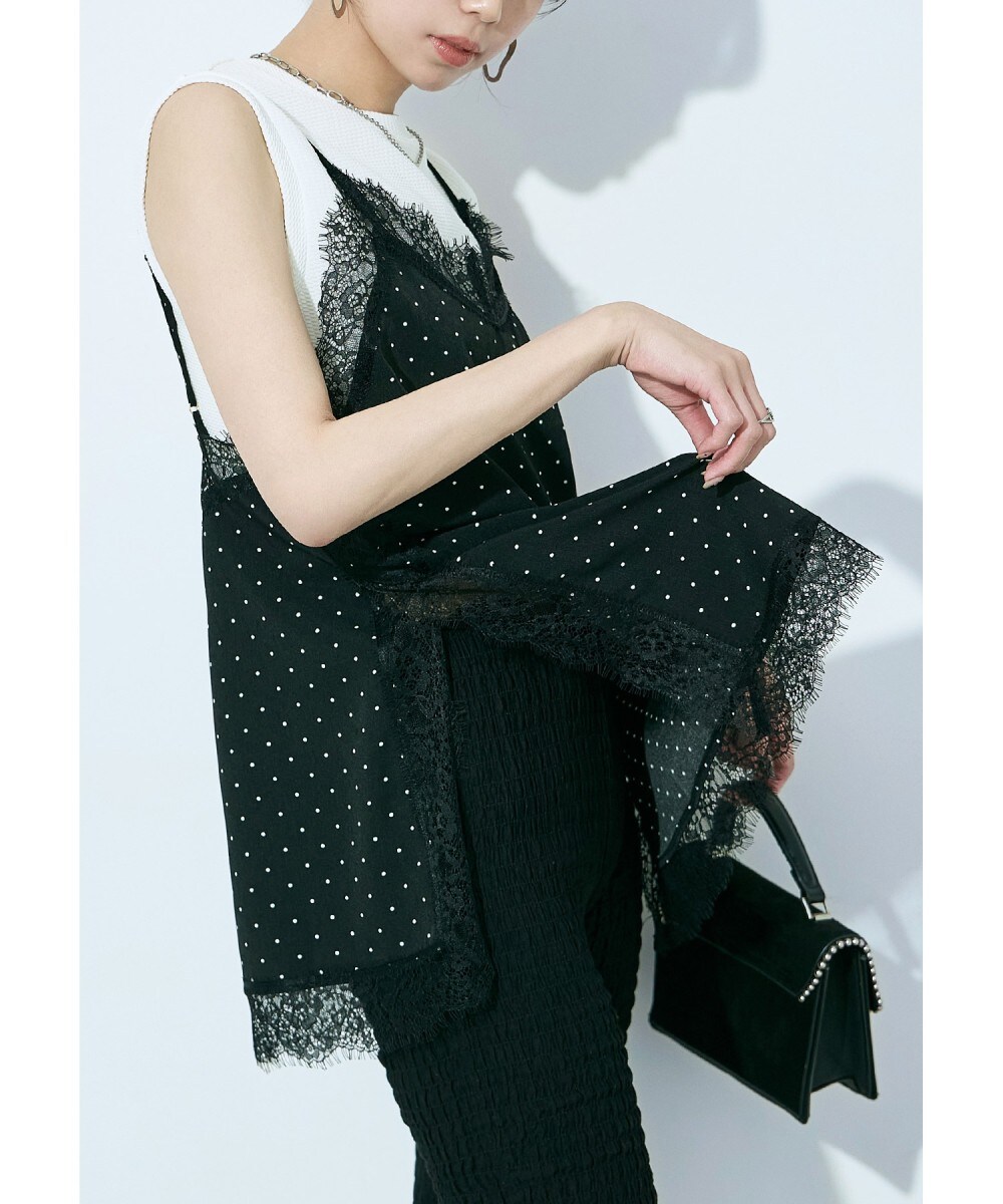 ドット×レースランジェリーキャミ | ファッションレター(Fashion