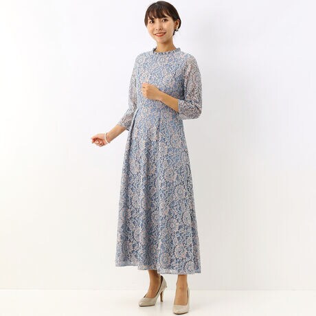 kaene】フリルネックレースドレス | 結婚式・パーティーのレンタル  