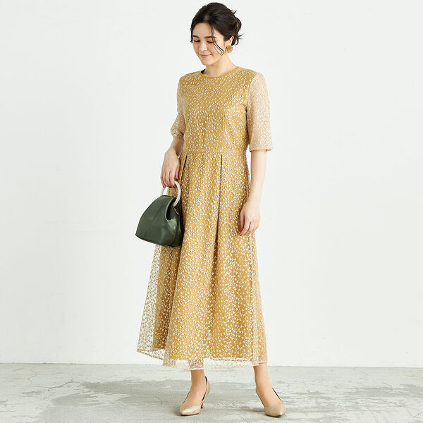 【kaene】スパンコール刺繍ドレス