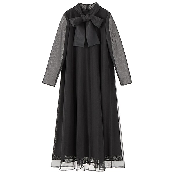 kaene】レース×チュールミックスワンピース | 結婚式・パーティーの