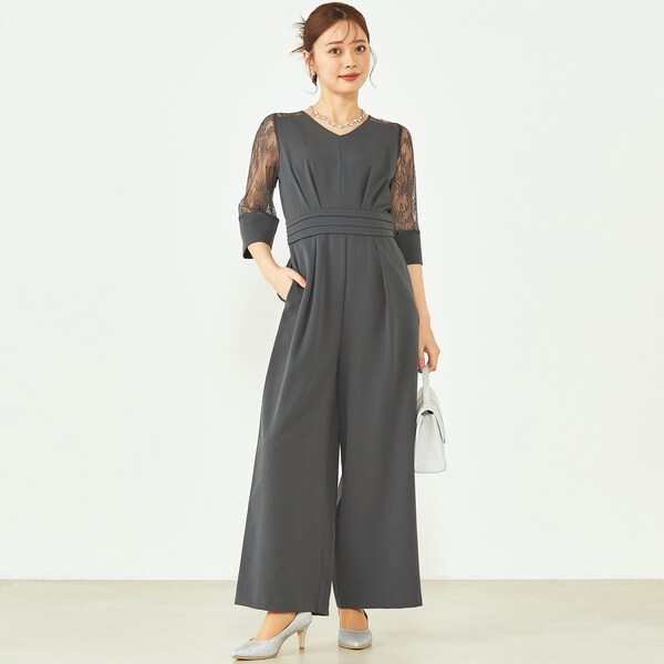 AIMARショートラッフルスリーブオールインワン AIMER】ラッフルスリーブオールインワン | 結婚式・パーティーの