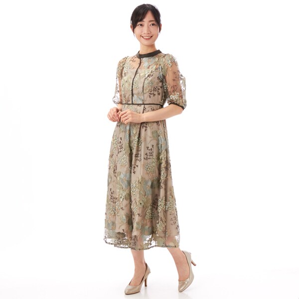フラワーエンブロイダリードレス | 結婚式・パーティーの