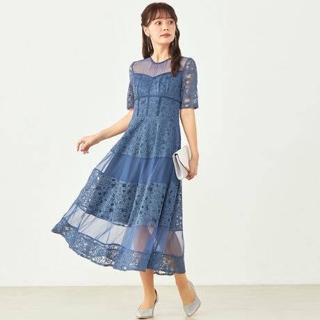 【JILL STUART】チュールミックスレースドレス