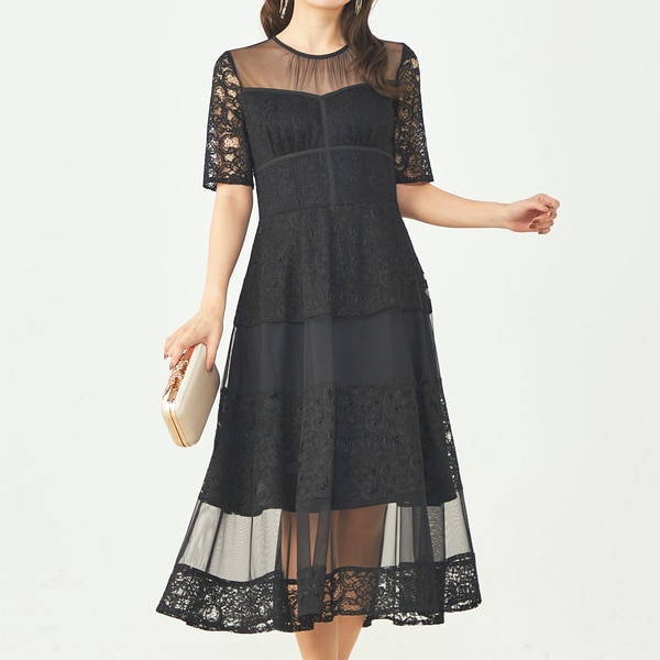 JILL STUART】チュールミックスレースドレス | 結婚式・パーティーの