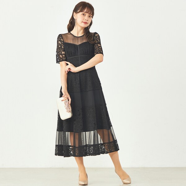 JILL STUART】チュールミックスレースドレス | 結婚式・パーティーの