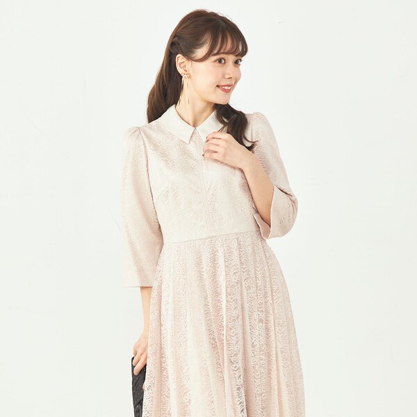 CELFORD】襟付きプリーツワンピース | 結婚式・パーティーのレンタル