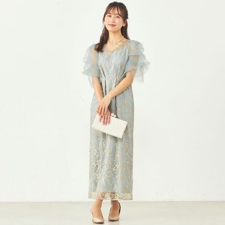 フラッフィースリーブペンシルドレス