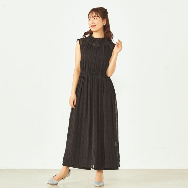 【kaene】シフォンジレ付きオールインワン