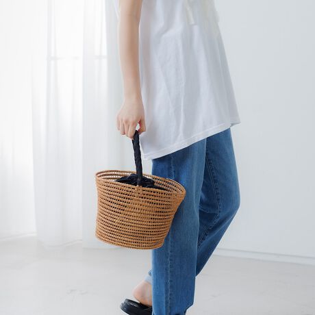 コレックス collex WEB限定 モチーフ編スクエアトートバッグ グレー