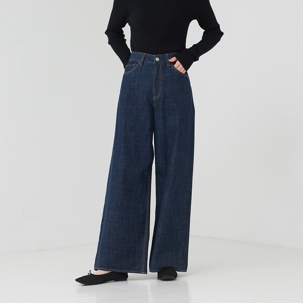 定番人気！美シルエット セミワイドデニムパンツ | コレックス(collex