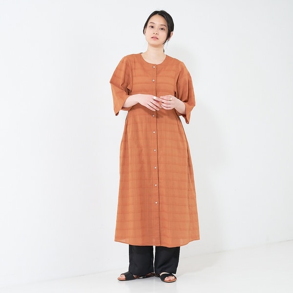 コレックス（collex）/＜手洗い可＞チェック織柄ガウンワンピース 手洗い可＞チェック織柄ガウンワンピース | コレックス(collex