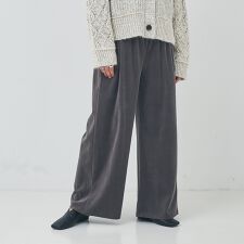 【手洗い可能】ベロアセミワイドパンツ