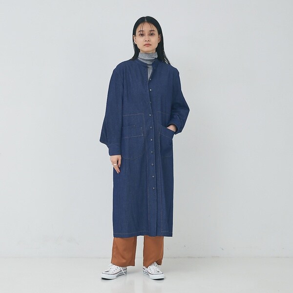 【人気完売品】collex コレックス ノーカラーデニムシャツワンピース デニムシャツワンピース | コレックス(collex) | マルイウェブ