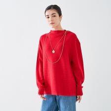 重ね着風ニットプルオーバー